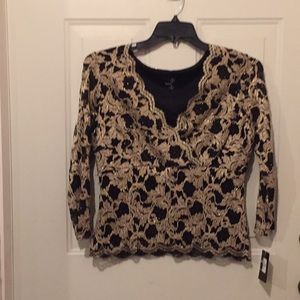 Glitter 3/4 Sleeve lace top